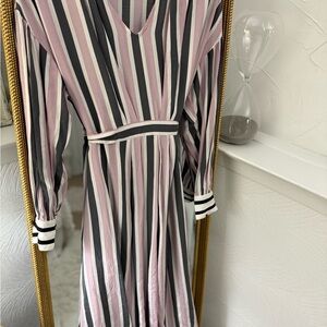Current Air Pink and Black Striped Long Sleeve Dress
